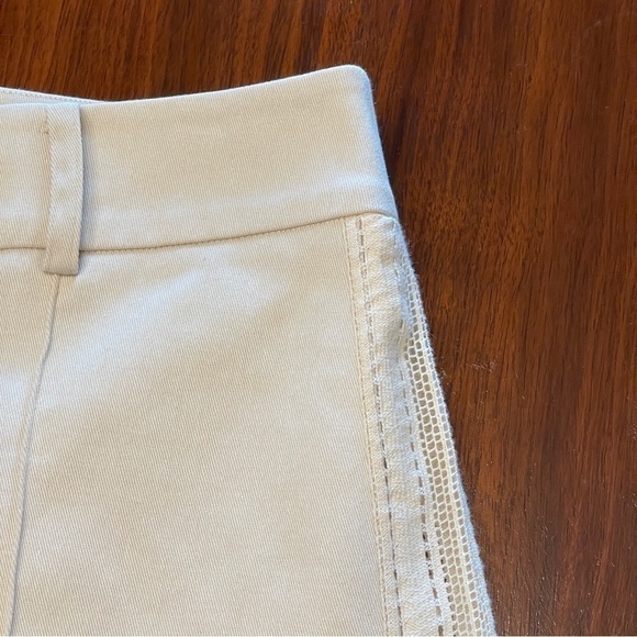 GOEN J FLARED SHORTS Cream High Waist Cuffed Leg Lace Side TrimGorgeous! Size 8 - Picture 6 of 11